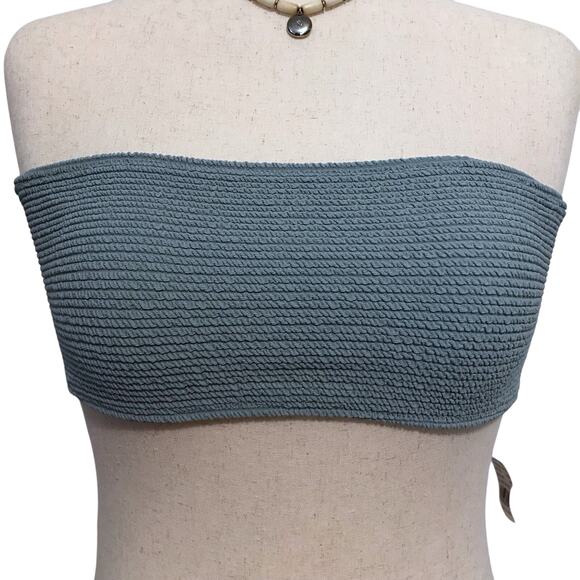 LA Hearts by Pacsun NWT Teal Bandeau Swim Top Women L - Picture 3 of 6